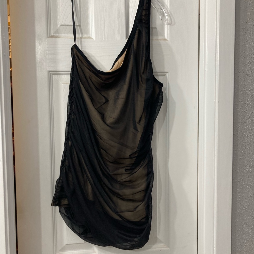 Torrid size 2. One shoulder black mesh top